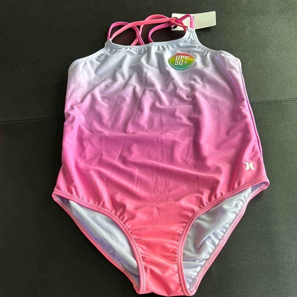 Hurley UPF 50+ sun protection,straight front/back, cross strappy back